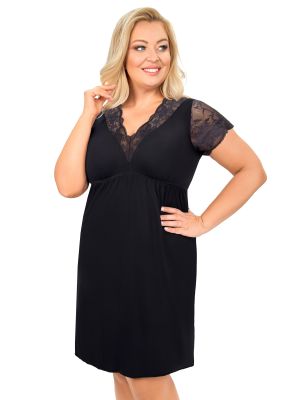Black viscose nightdress - Sonia plus size black