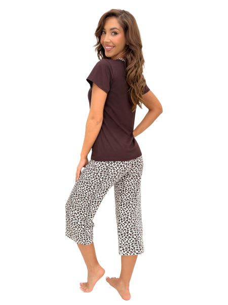 Women brown pajamas - Zoya 3/4 - 2