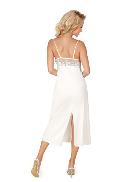 Long women`s nightdress - Jasmine long ecru - 3