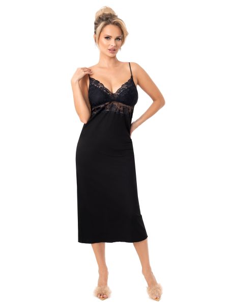 Elegant, long nightdress - Jasmine long black - 2
