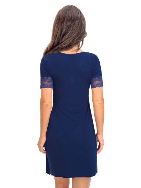Women`s navy blue nightdress - Linda dark blue - 3