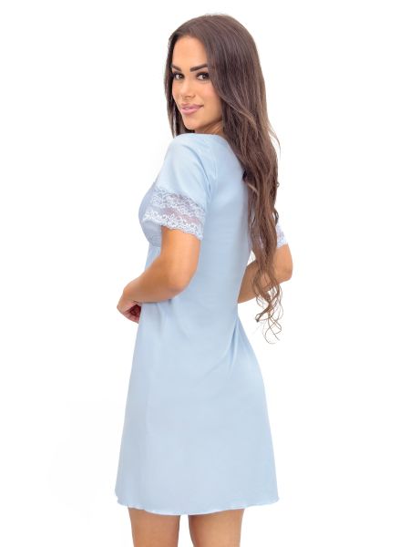 Light blue nightdress with lace - Linda Blue - 2