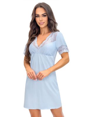 Light blue nightdress with lace - Linda Blue