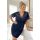 Elegant navy blue nightdress - Linda plus size dark blue