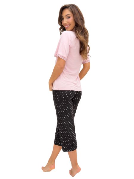 Women`s polka-dot viscose pajamas - Pati 3/4 - 3