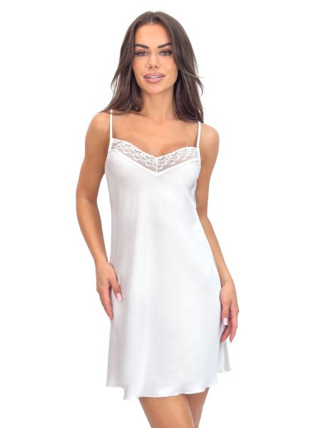 Ecru satin nightdress with lace - Julia ecru - 2