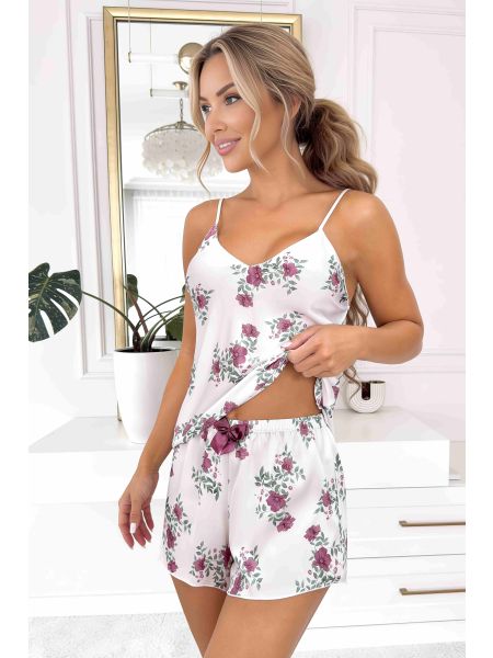 Women`s Satin Floral Pajamas - Julia 1/2