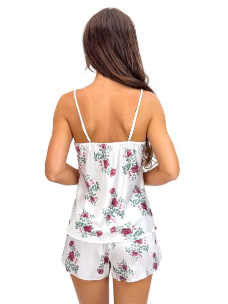 Women`s Satin Floral Pajamas - Julia 1/2 - 3