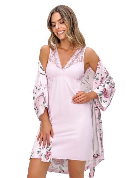 Pink nightdress with lace - Gabriela - 2