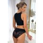 Women's black cotton briefs with lace - 264 - 2