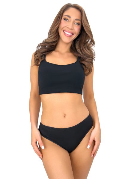 Black cotton lace Brazilian briefs - 270 - 2