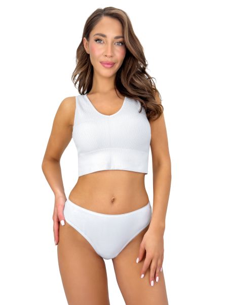 White cotton lace Brazilian briefs - 270 - 4