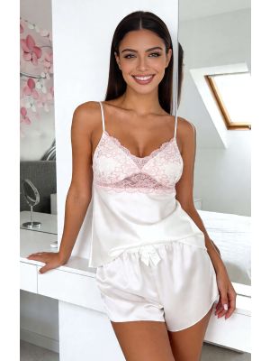 Cream satin pajamas - Ariela 1/2
