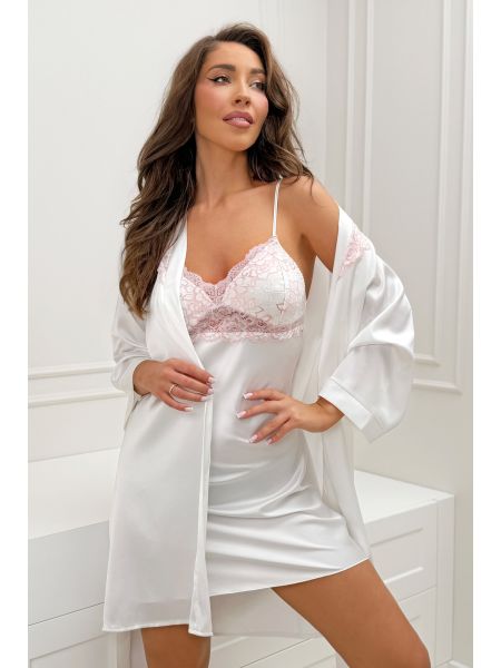 Ecru satin nightdress - Ariela - 2