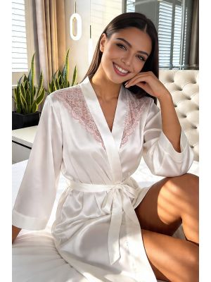 Satin ecru nightgown - Ariela