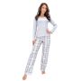 Checkered Cotton Pajamas - Dani long gray - 4