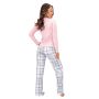 Women`s checkered pajamas - Dani long pink - 4