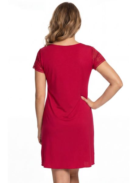 Sleeve Nightdress - Elena Wine - 3