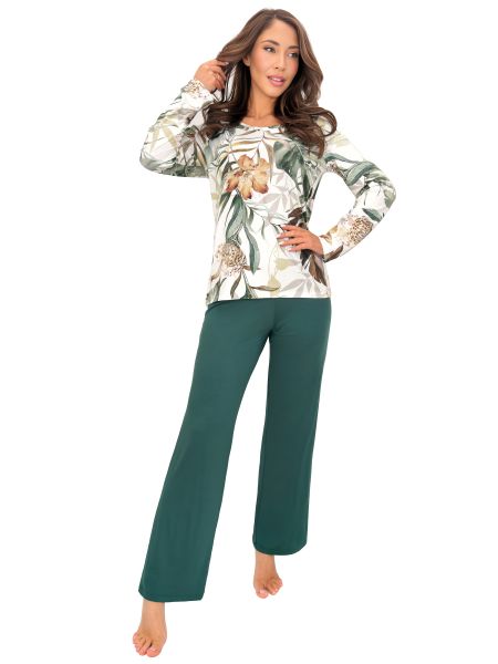 Elegant long-sleeved pajamas - Olivia Long - 2