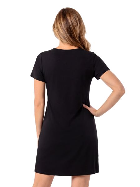 Black Nightgown with Lace - Damaris Black - 3