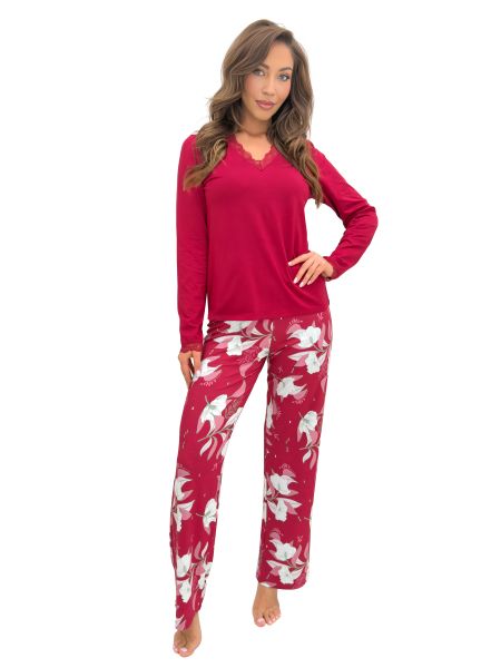 Elegant women`s long-sleeved pajamas - Brigitte Long - 3