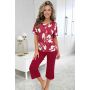 Burgundy women`s viscose pajamas - Brigitte 3/4 - 2
