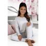 Women1s Gray Long-Sleeve Pajamas - Home Long Gray - 2