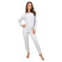 Women1s Gray Long-Sleeve Pajamas - Home Long Gray - 4