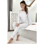 Women1s Gray Long-Sleeve Pajamas - Home Long Gray - 3