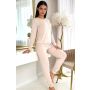 Beige Women`s Cotton Pajamas - Home Long Beige - 2