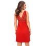 Red Nightdress with Lace - Chantalle Red - 5