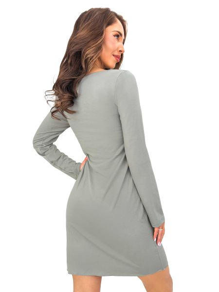 Green long-sleeved nightdress - Ramona II olive - 3