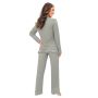 Elegant green pajamas with lace - Ramona Long olive - 4
