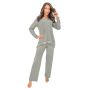 Elegant green pajamas with lace - Ramona Long olive - 3