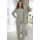 Elegant green pajamas with lace - Ramona Long olive