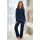 Elegant Long Navy Blue Pajamas - Ramona long dark blue