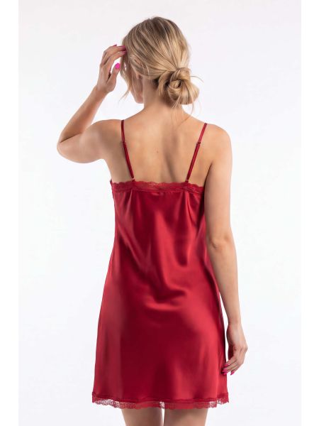 Burgundy Satin Nightdress - Tiffani Burgundy - 3