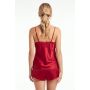 Satin Burgundy Women`s Pajamas - Tiffani 1/2 Burgundy - 4
