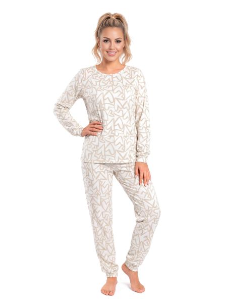 Cotton Pajamas with Hearts - Adore Long - 2