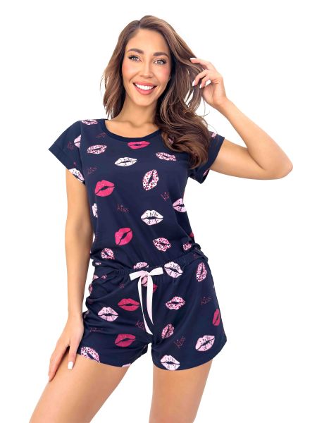 Women`s Cotton Pajamas - Kiss Short - 3