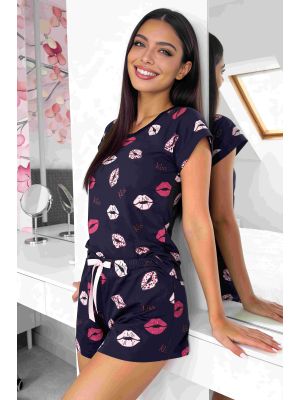 Women`s Cotton Pajamas - Kiss Short