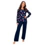 Long navy blue cotton pajamas - Kiss Long Dark Blue - 3