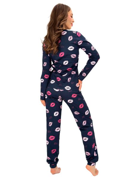 Women`s Long-Sleeved Pajamas - Kiss Long - 3