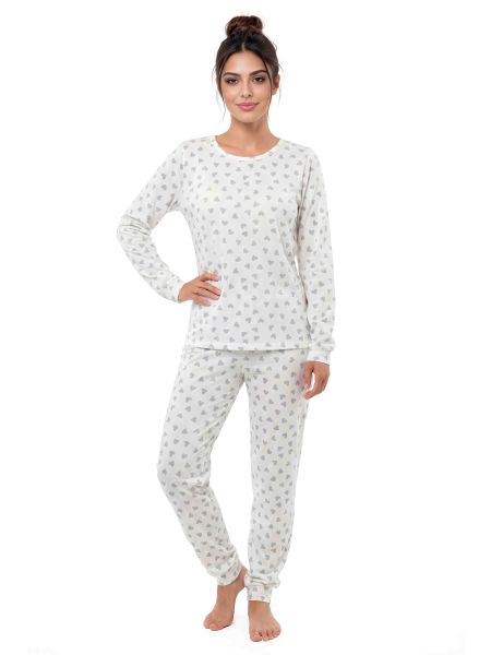 Women`s Heart-Print Pajamas - Love Long - 2