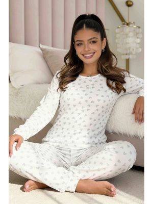 Women`s Heart-Print Pajamas - Love Long