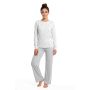 Women`s Cotton Pajamas with Hearts - Love Long Gray - 3