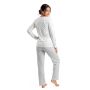 Women`s Cotton Pajamas with Hearts - Love Long Gray - 4