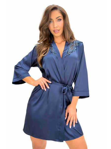 Mela dark blue dressing-gown - 2