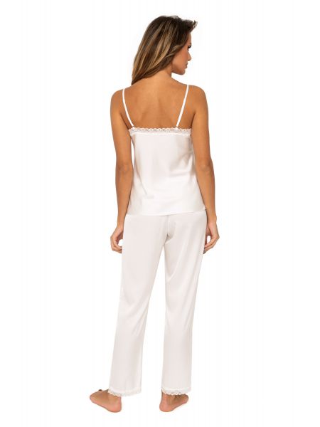 Tiffani ecru - long satin pajamas - 2