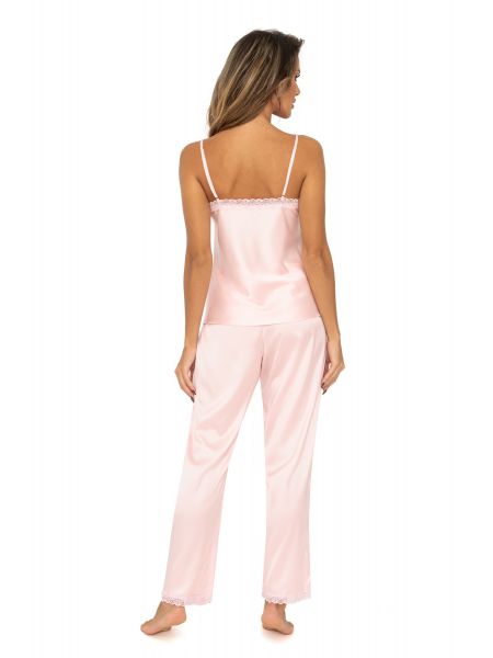 Tiffani pink - long satin pajamas - 2